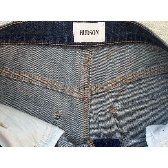 Hudson Jeans Women's KASS High-Rise Distressed Denim Biker Shorts, SZ 29 - Picture 6 of 11